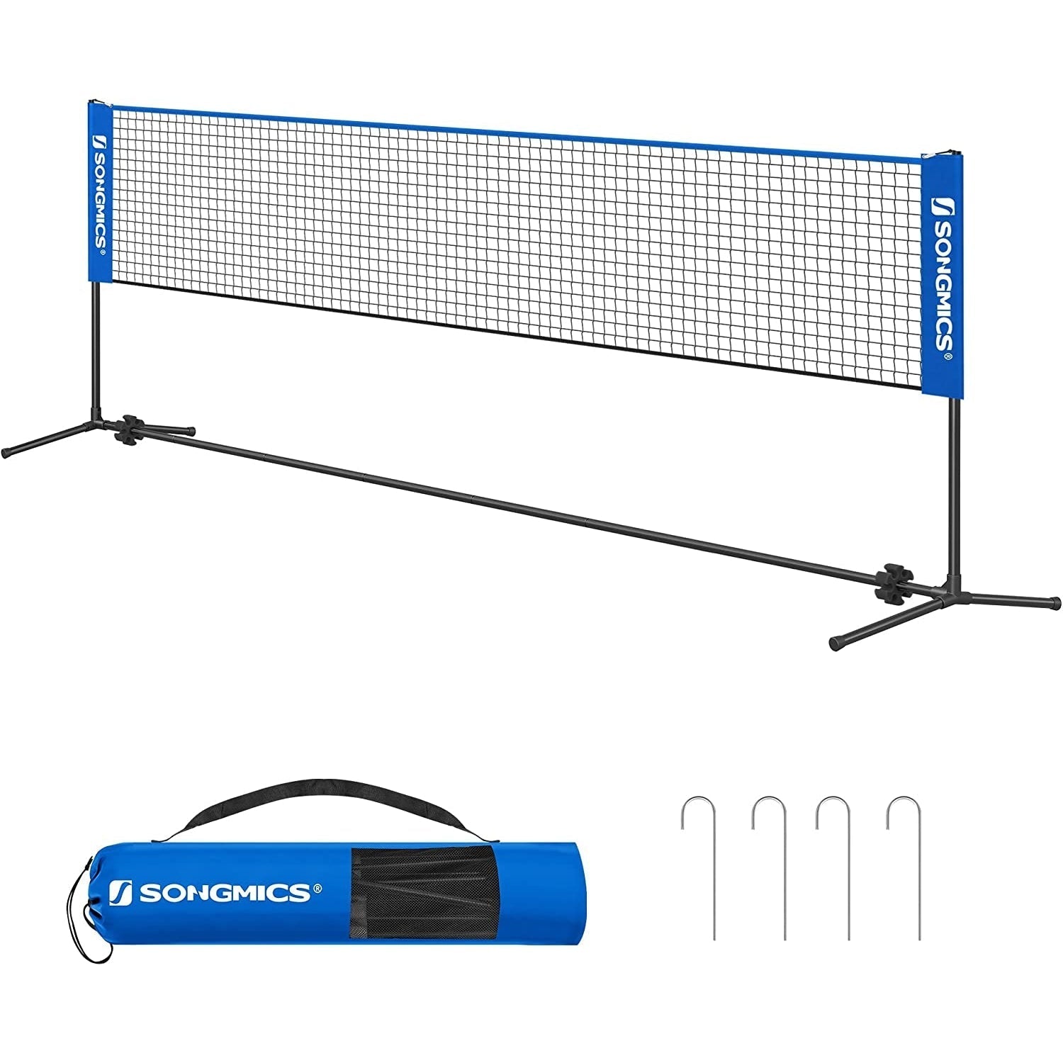Prijenosna mreža za tenis/badminton sa postoljem podesive visine 5x1,55 m, plava | SONGMICS-vitahome.hr
