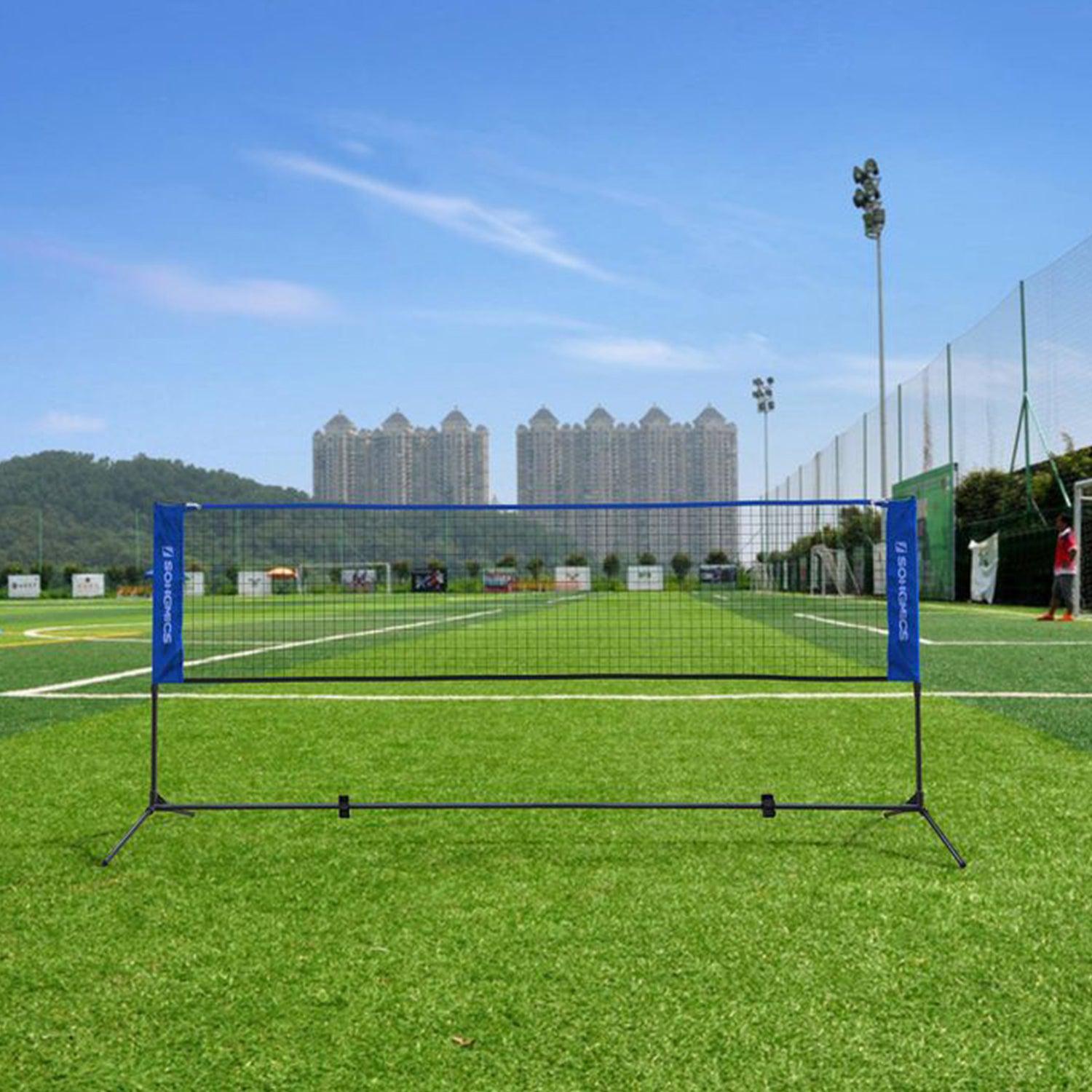 Prijenosna mreža za tenis/badminton sa postoljem podesive visine 5x1,55 m, plava | SONGMICS-vitahome.hr