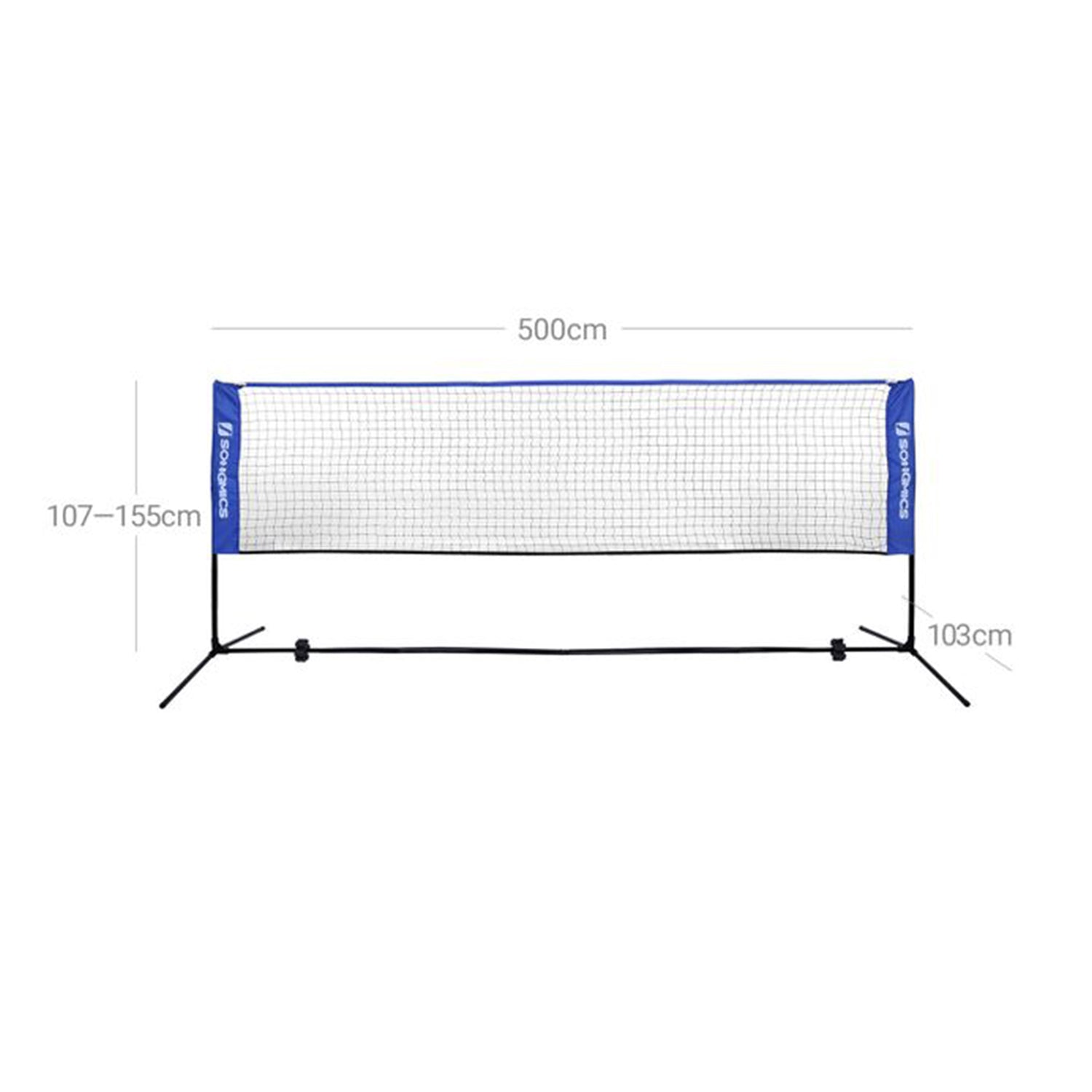 Prijenosna mreža za tenis/badminton sa postoljem podesive visine 5x1,55 m, plava | SONGMICS-vitahome.hr