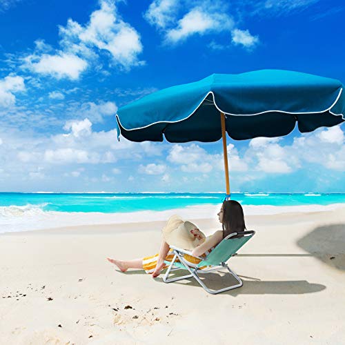 Prijenosna, sklopiva stolica za plažu, 4 položaja podesivog naslona, zelena | SONGMICS-vitahome.hr