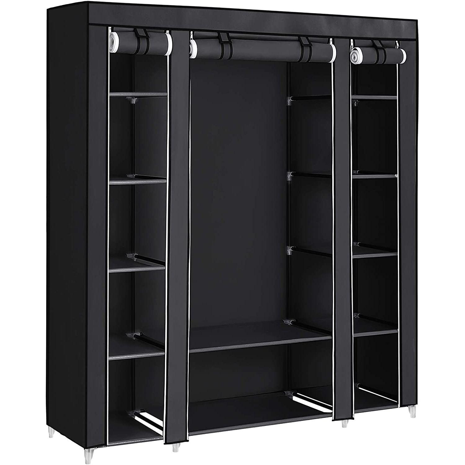Prijenosni ormar od tkanine, 12 polica, 175 x 150 x 45 cm, crna | SONGMICS-vitahome.hr