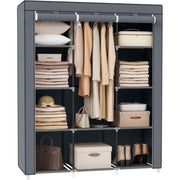 Prijenosni tekstilni ormar s 10 polica, 130 x 45 x 168 cm, sivi | SONGMICS-vitahome.hr
