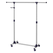 Produživ stalak za odjeću s kotačima 97-165 cm, 150 x 44 x 165 cm, srebrni | SONGMICS-vitahome.hr