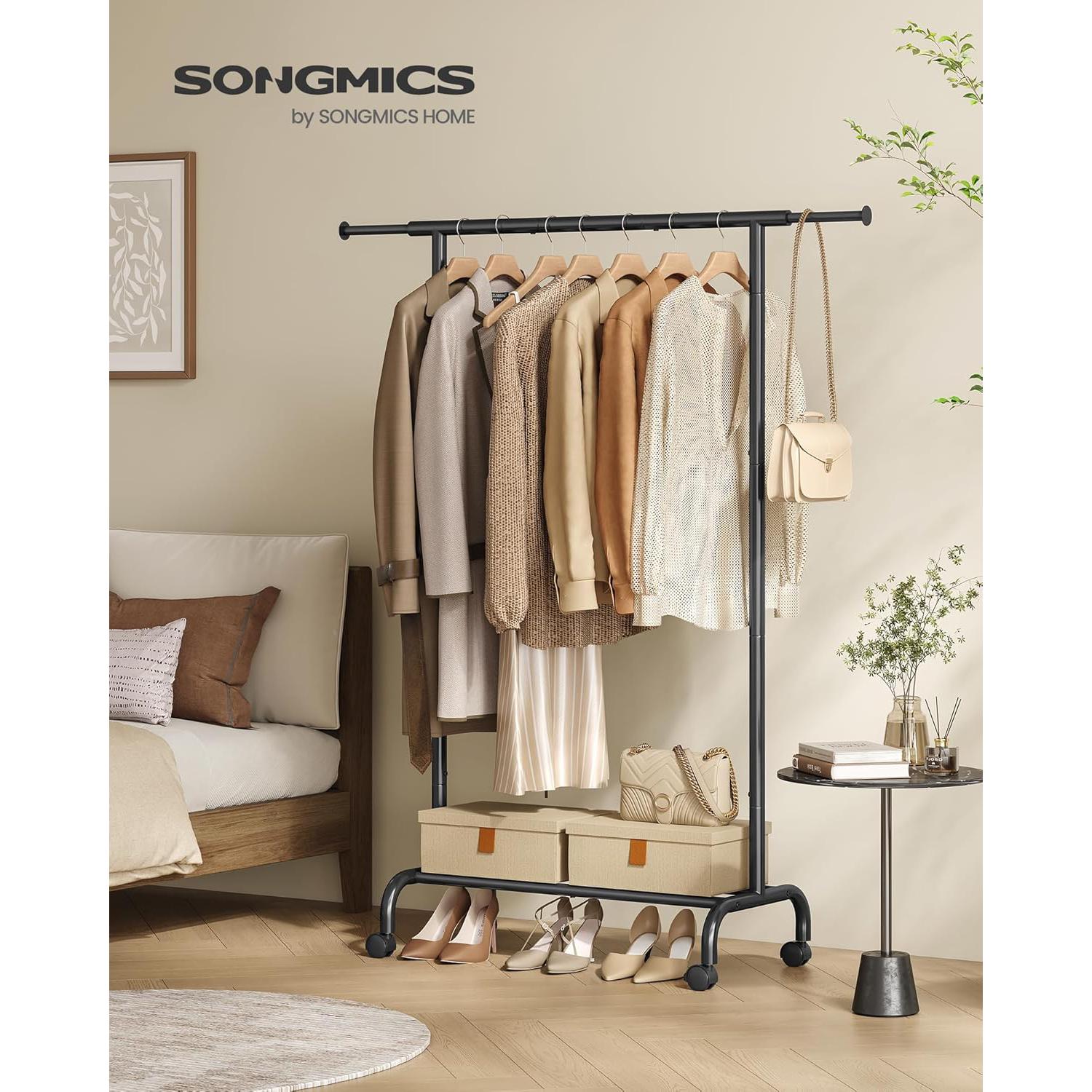 Proširivi stalak za odjeću nosivosti 45 kg, 0 x (83-120) x 156 cm, crni | SONGMICS-vitahome.hr