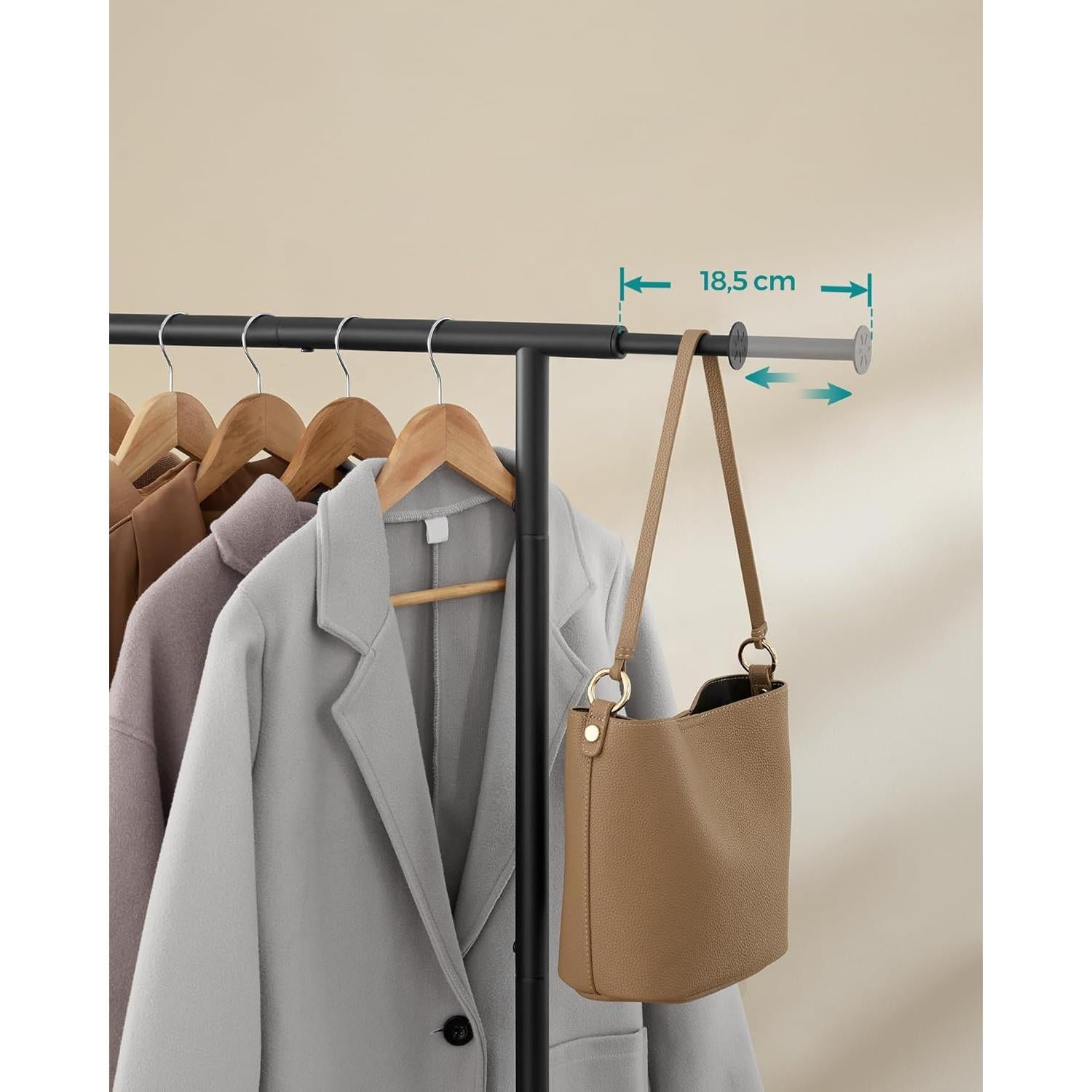 Proširivi stalak za odjeću nosivosti 45 kg, 0 x (83-120) x 156 cm, crni | SONGMICS-vitahome.hr