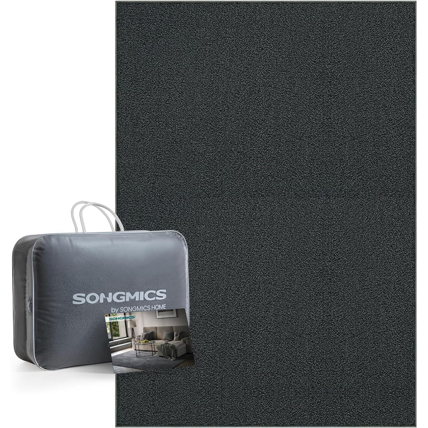 Protuklizni tepih 120 x 170 cm, mekan i moderan tepih za svaku prostoriju, tamno sivi | SONGMICS-vitahome.hr