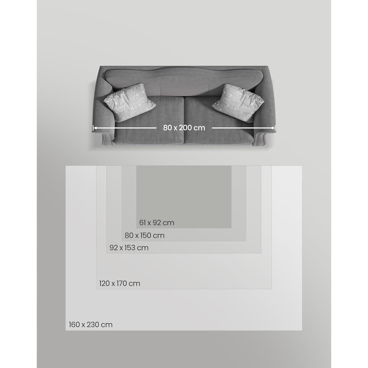 Protuklizni tepih, 120 x 170 cm, periv u perilici, sive boje | SONGMICS-vitahome.hr