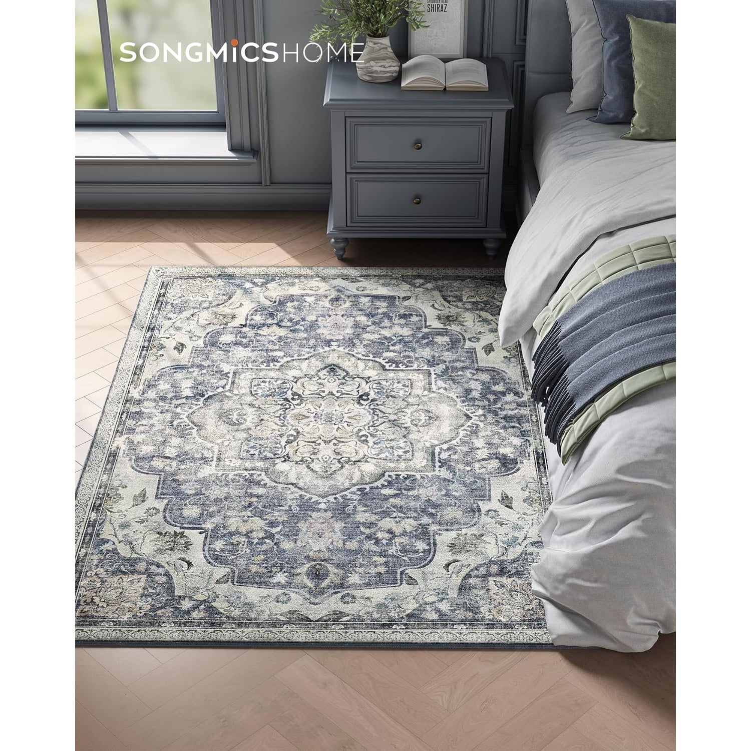 Protuklizni tepih, 120 x 170 cm, periv u perilici, sive boje | SONGMICS-vitahome.hr