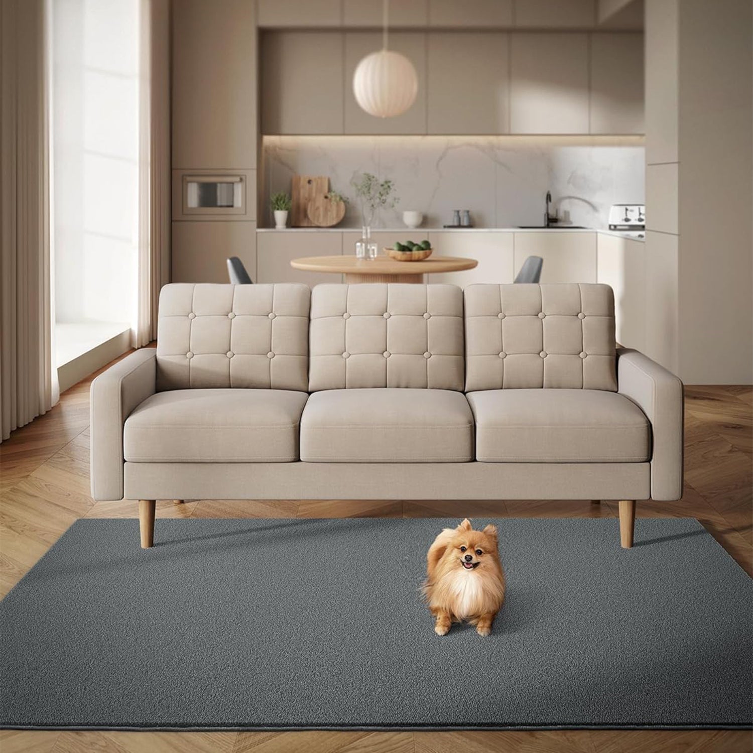 Protuklizni tepih 160 x 230 cm, mekan i moderan tepih za svaku prostoriju, sivi | SONGMICS-vitahome.hr
