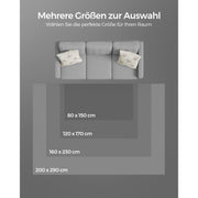 Protuklizni tepih 160x230 cm, mekan i moderan tepih za svaku prostoriju, tamno sivi | SONGMICS-vitahome.hr