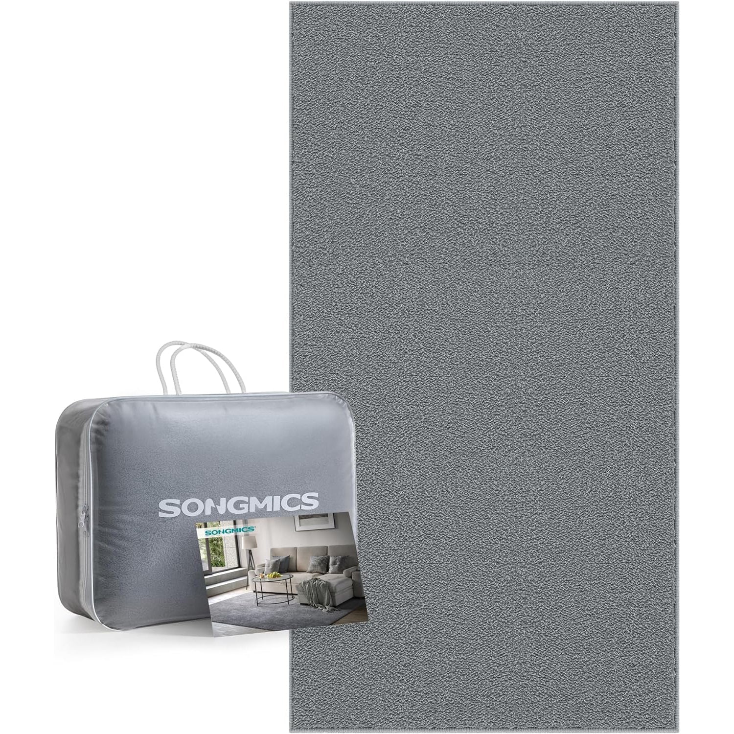 Protuklizni tepih 80 x 150 cm, mekan i moderan tepih za svaku prostoriju, sivi | SONGMICS-vitahome.hr