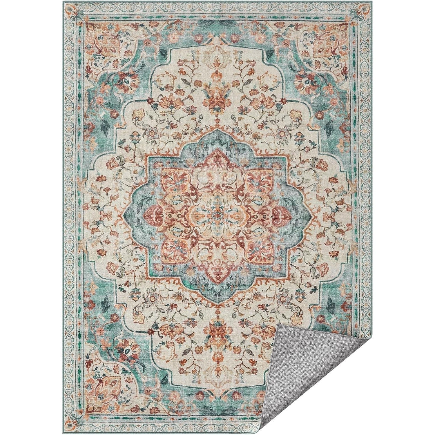 Protuklizni tepih, periv u perilici, 153 x 214 cm, akvamarin boje | SONGMICS-vitahome.hr