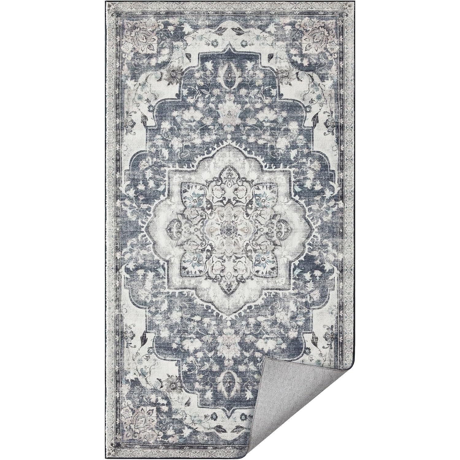Protuklizni tepih periv u perilici, 80 x 150 cm, vintage stil, sive boje | SONGMICS-vitahome.hr