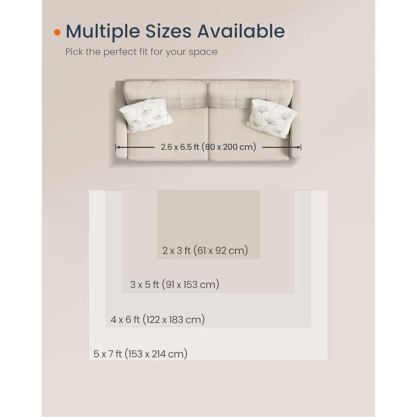 Protuklizni tepih, periv u perilici, boho stil, 92 x 61 cm, cappuccino bež boje | SONGMICS-vitahome.hr