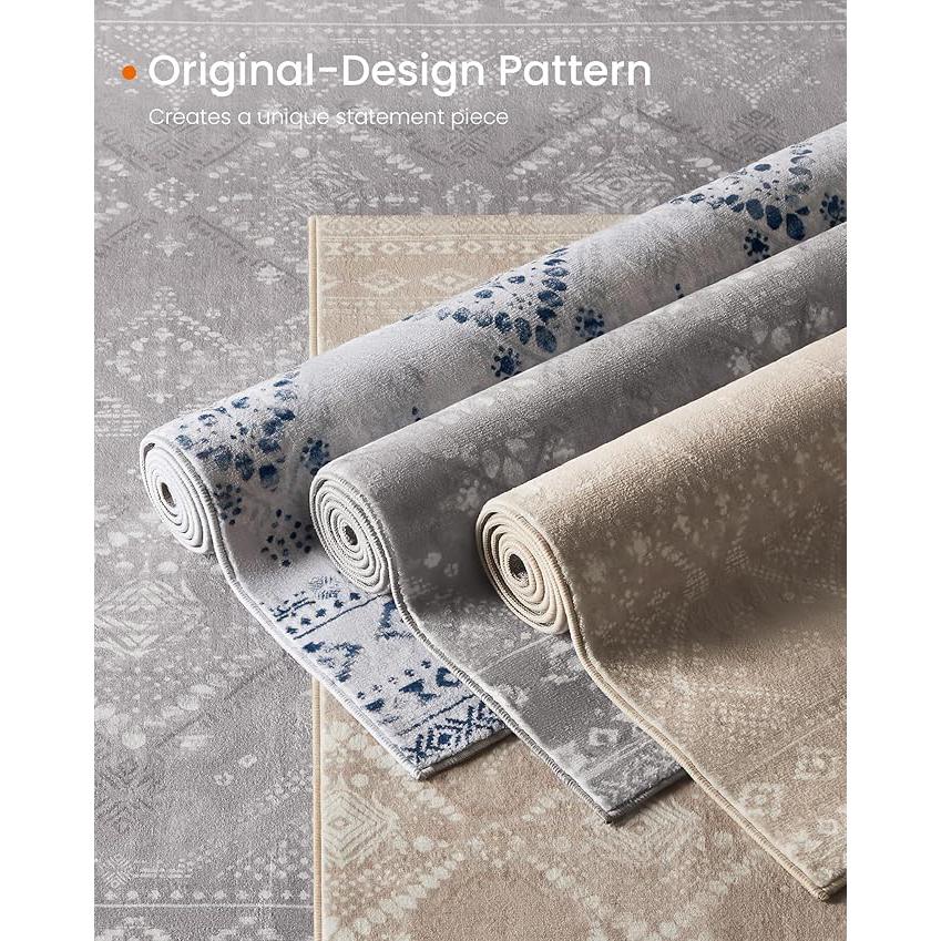 Protuklizni tepih, periv u perilici, boho stil, 92 x 61 cm, cappuccino bež boje | SONGMICS-vitahome.hr
