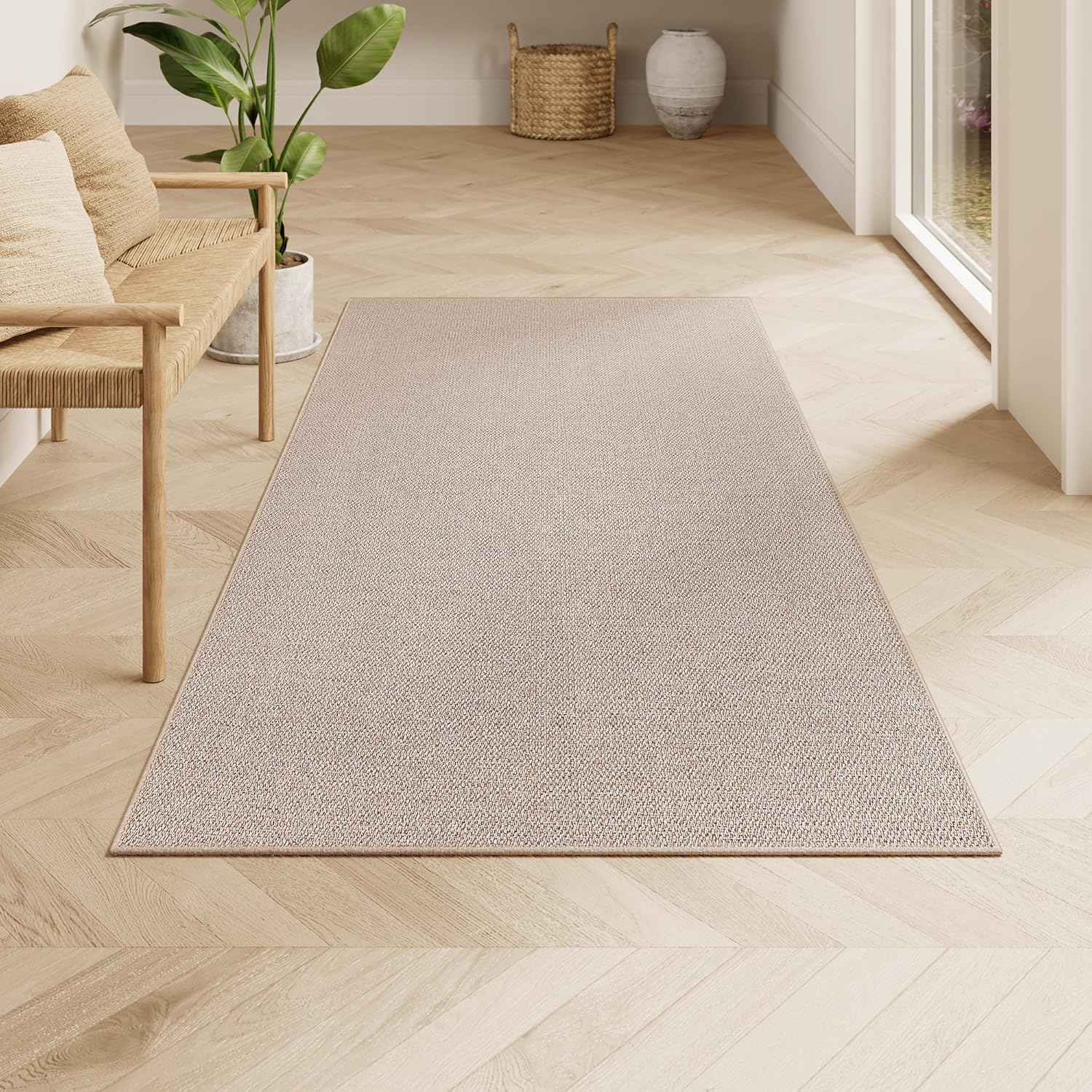 Protuklizni tepih promjera 80 x 150 cm, periv u perilici, svijetlo smeđi | SONGMICS-vitahome.hr