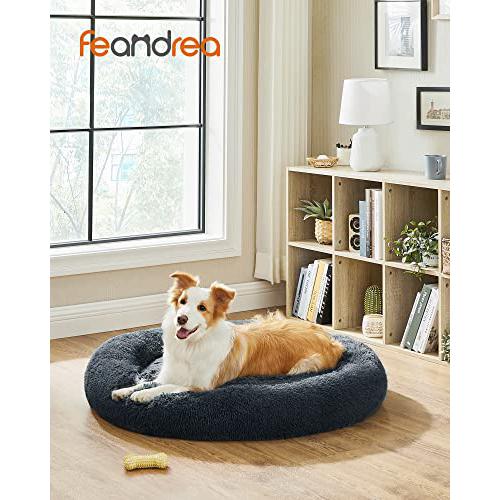 Puha kutyaágy, fekhely mosható párnázással, 100 cm, sötétszürke-FEANDREA-Vita Home