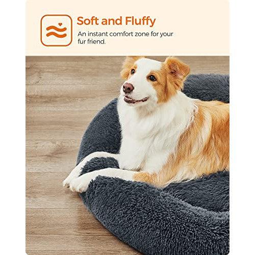 Puha kutyaágy, fekhely mosható párnázással, 100 cm, sötétszürke-FEANDREA-Vita Home