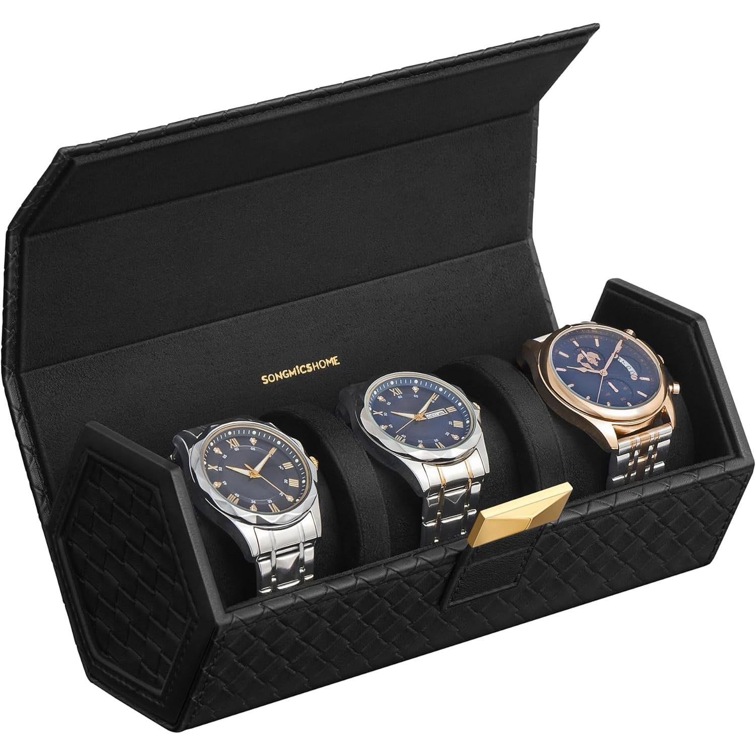 Putna kutija za 3 sata s skrivenim pretincem, 9,8 x 21,2 x 8,7 cm, crna | SONGMICS-vitahome.hr