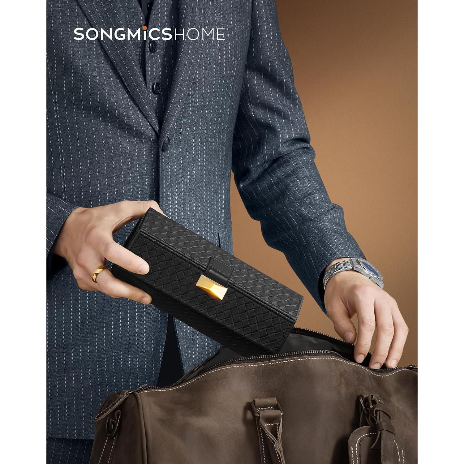 Putna kutija za 3 sata s skrivenim pretincem, 9,8 x 21,2 x 8,7 cm, crna | SONGMICS-vitahome.hr
