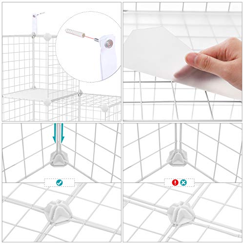 Rácsos polc 9 rekesszel, álló polcrendszer, fehér-SONGMICS-Vita Home