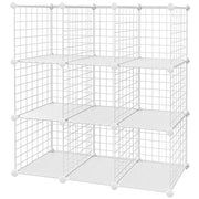 Rácsos polc 9 rekesszel, álló polcrendszer, fehér-SONGMICS-Vita Home