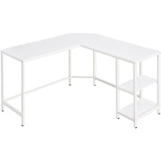 Računalni stol, kutni stol u obliku slova L, 138 x 138 x 76 cm, bijeli | VASAGLE-vitahome.hr
