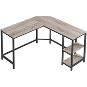 računalni stol, kutni stol u obliku slova L, radni stol, siva, 138 x 138 x 75 cm | Vasagle-vitahome.hr