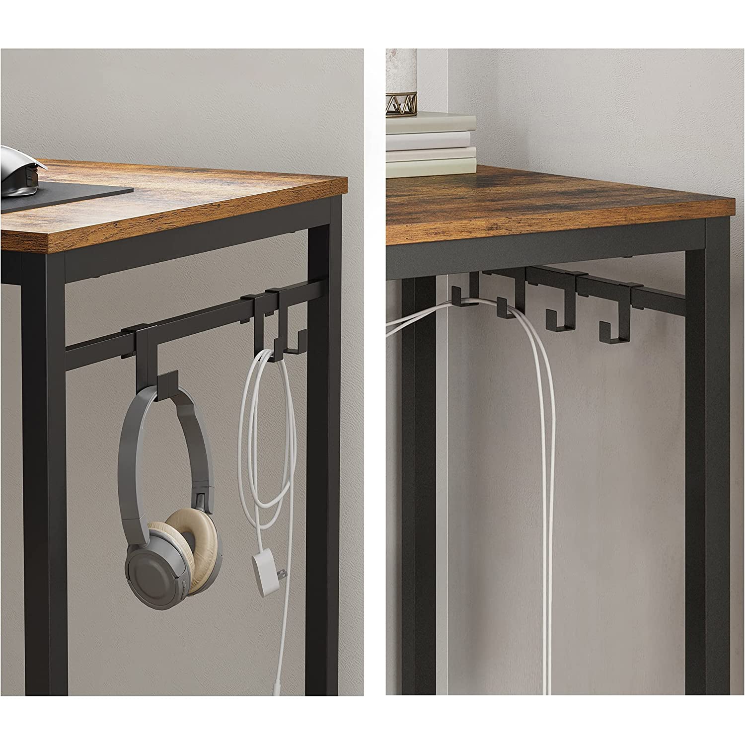 Računalni stol, radni stol, s 8 kuka, 140 x 60 x 75 cm | Vasagle-vitahome.hr