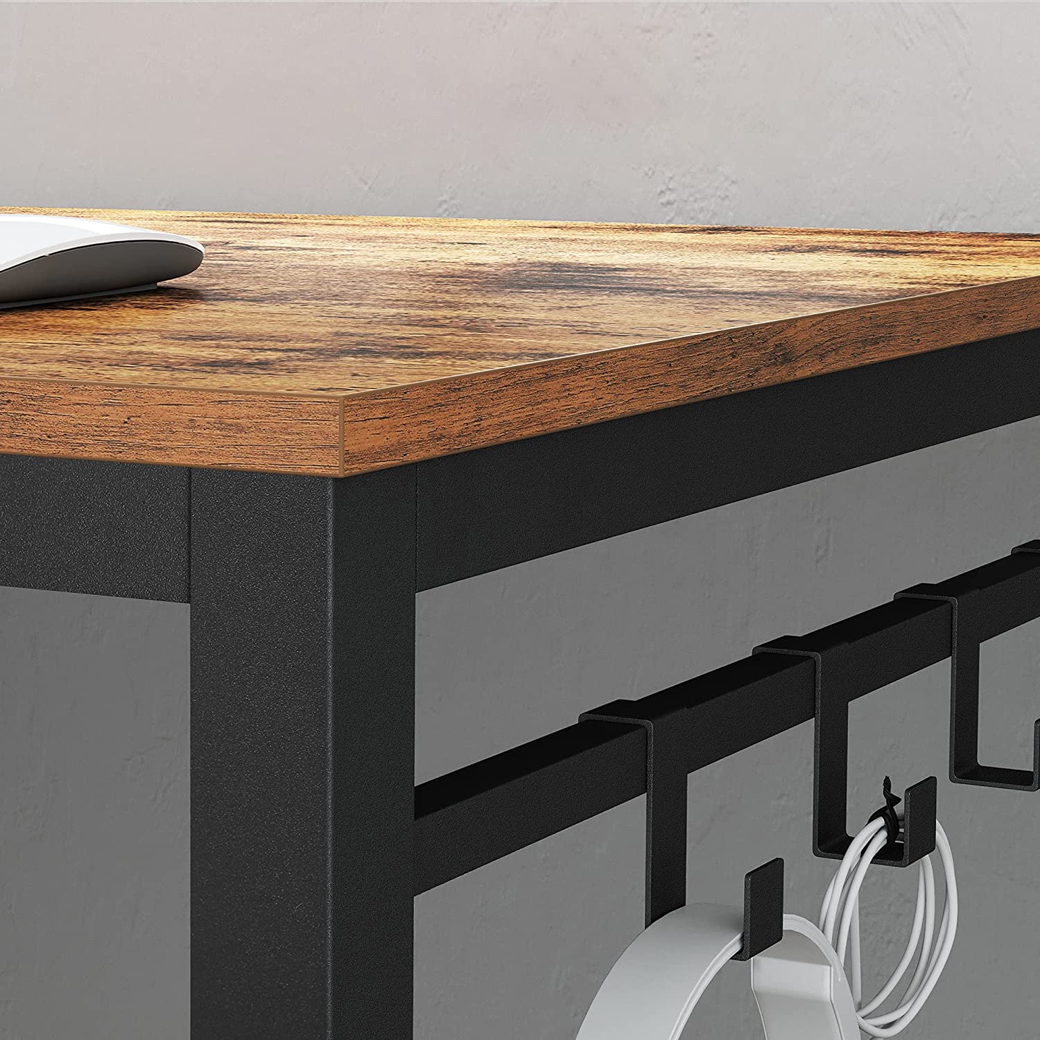 Računalni stol, radni stol, s 8 kuka, 140 x 60 x 75 cm | Vasagle-vitahome.hr