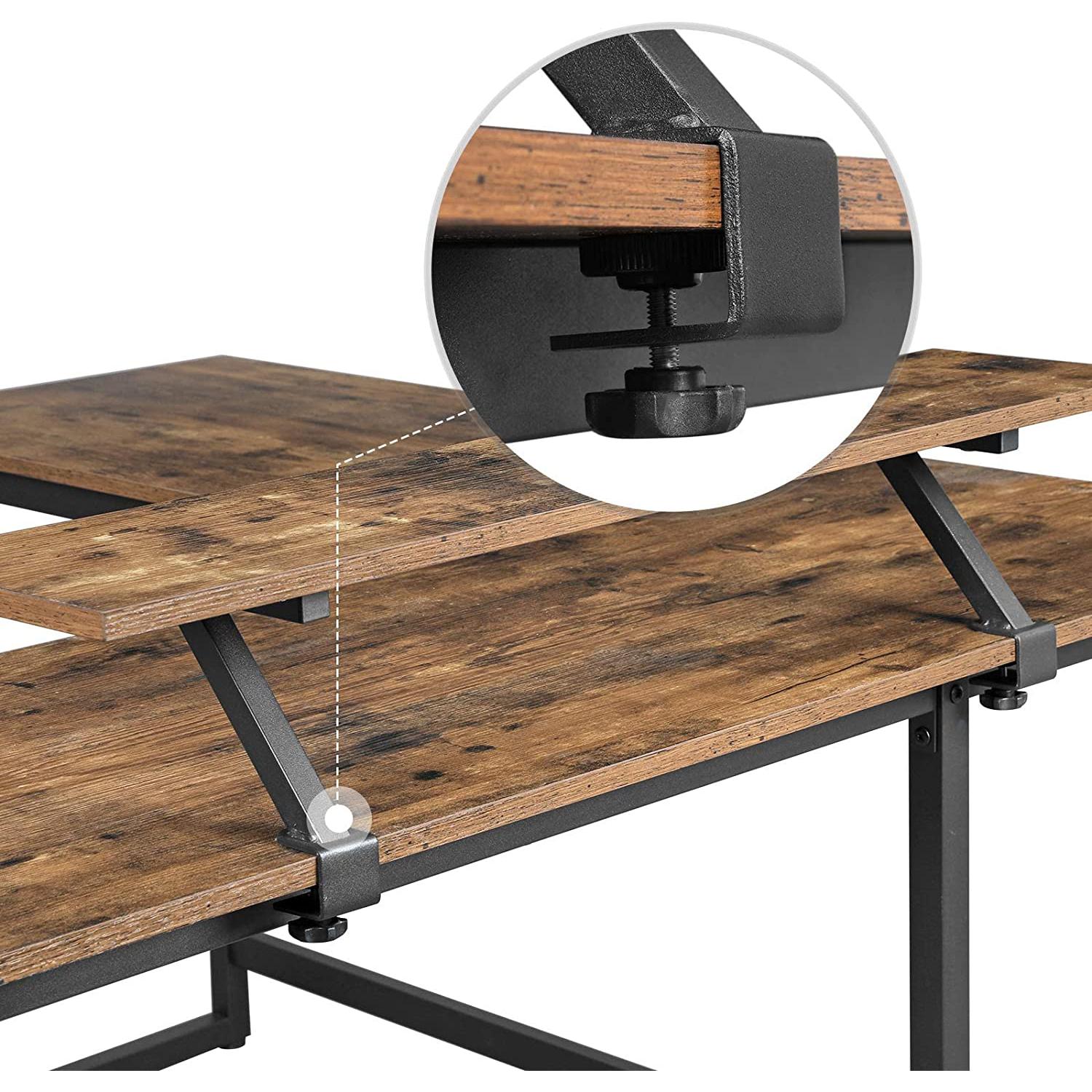 Računalni stol u obliku slova L, kutni stol 140 x 130 x 89 cm | Vasagle-vitahome.hr
