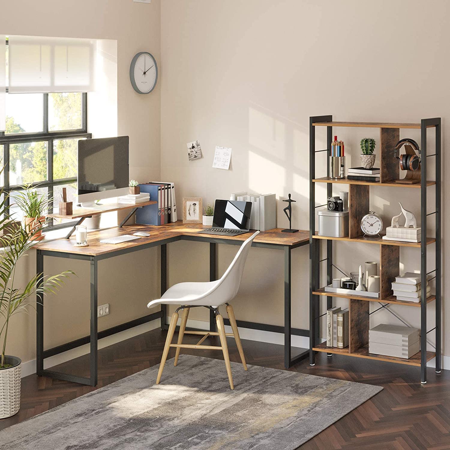 Računalni stol u obliku slova L, kutni stol 140 x 130 x 89 cm | Vasagle-vitahome.hr