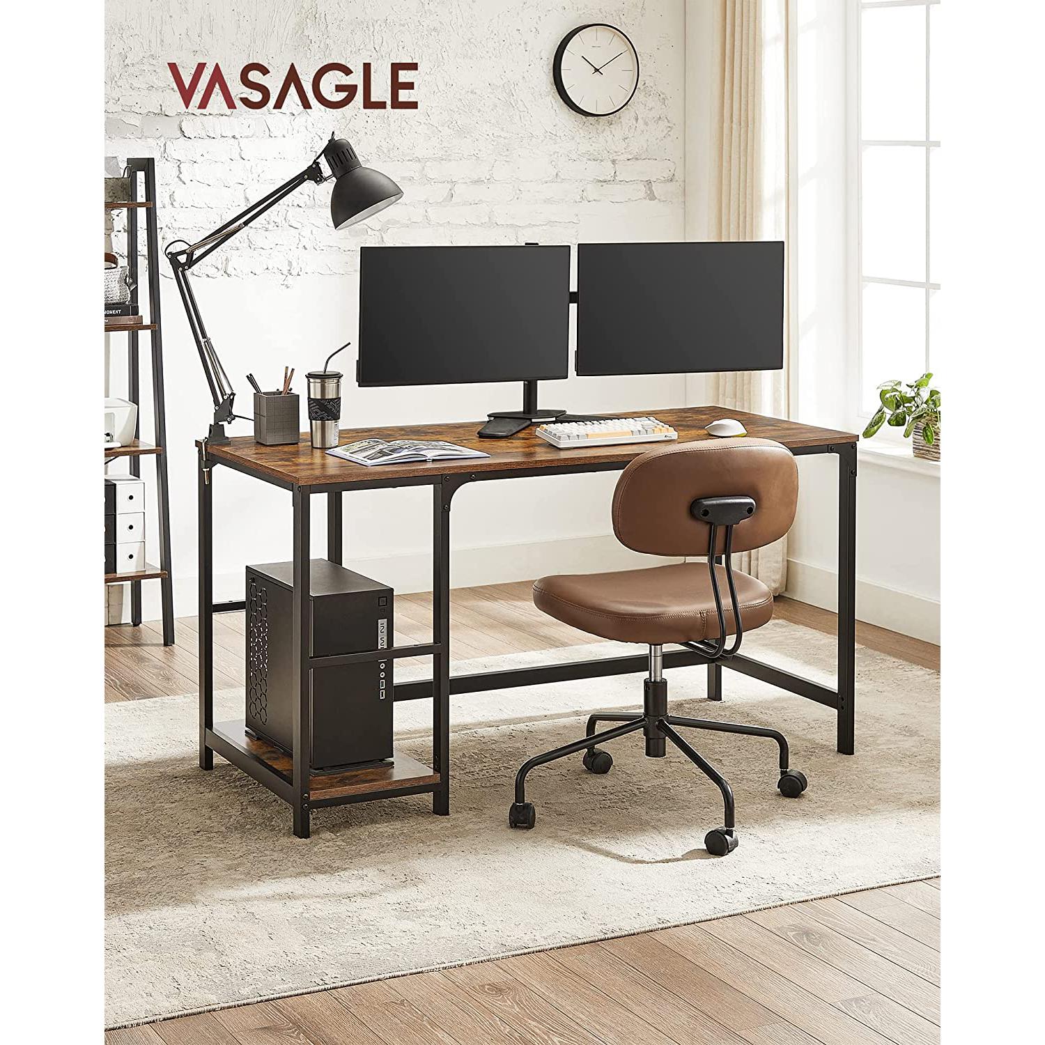 Računalni stol, Uredski stol s 2 police s desne ili lijeve strane 40 x 75 x 60 cm | Vasagle-vitahome.hr