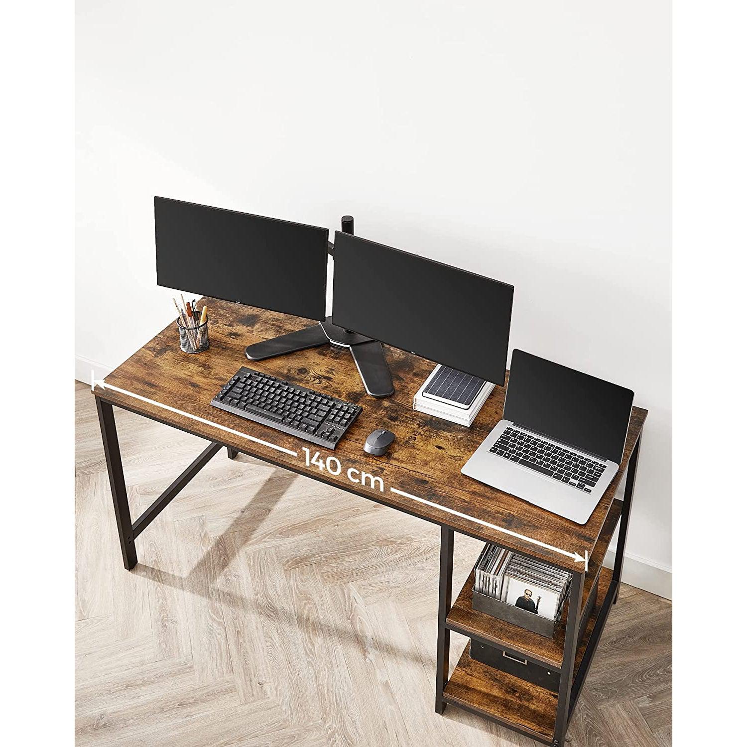 Računalni stol, Uredski stol s 2 police s desne ili lijeve strane 40 x 75 x 60 cm | Vasagle-vitahome.hr