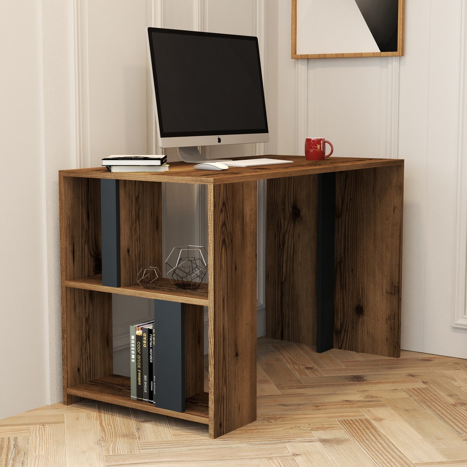 Radni stol Lima - Walnut, Anthracite | AG-vitahome.hr