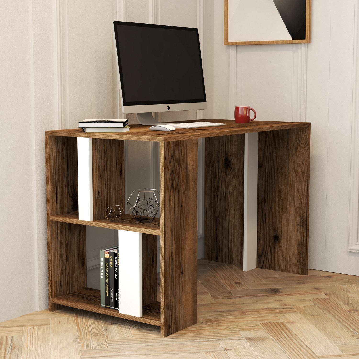 Radni stol Lima - Walnut, White | AG-vitahome.hr