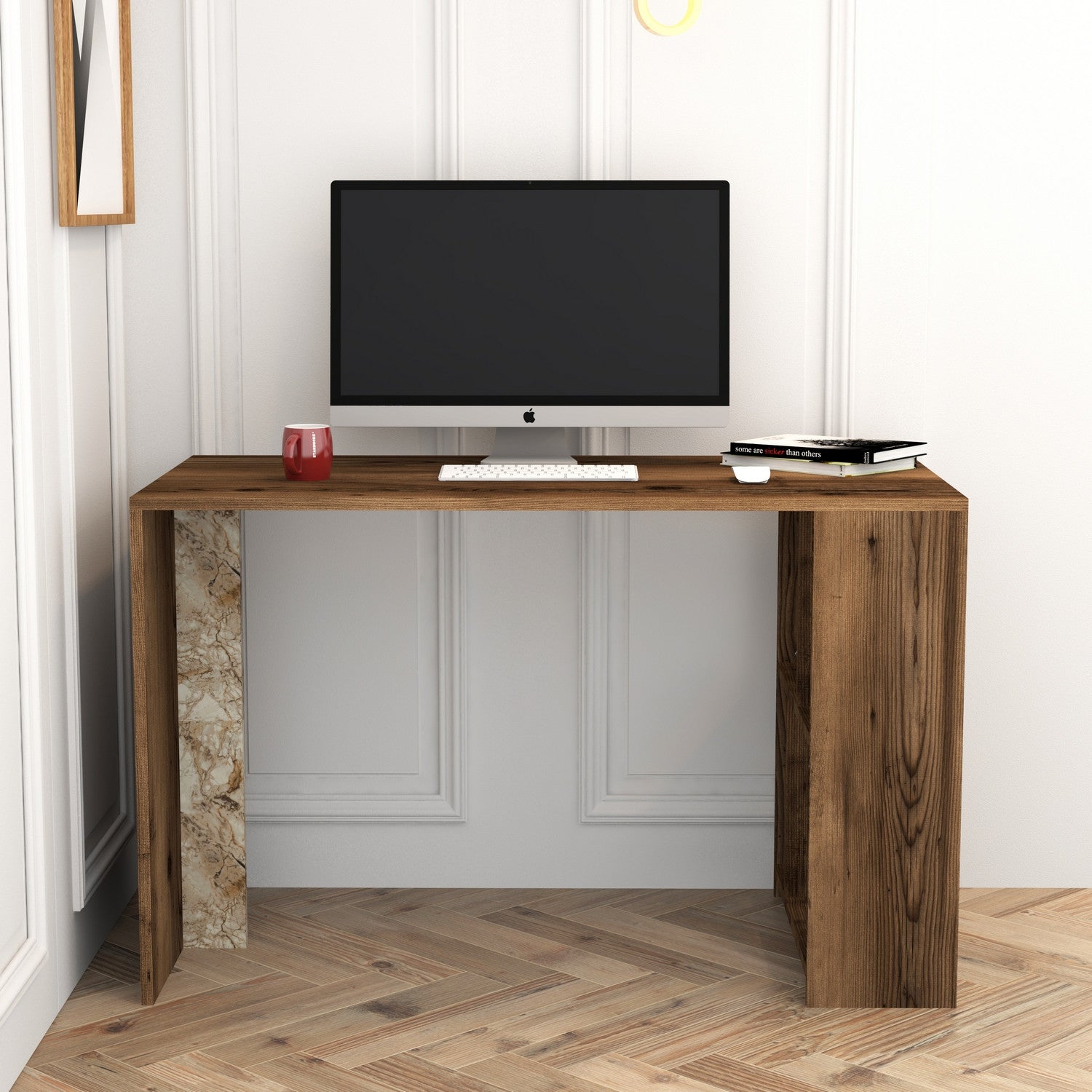 Radni stol Lima - Walnut, White Marble | AG-vitahome.hr