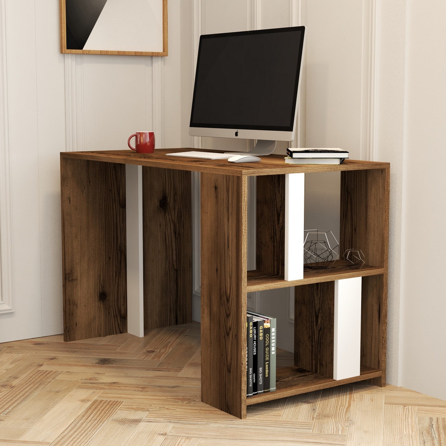 Radni stol Lima - Walnut, White | AG-vitahome.hr
