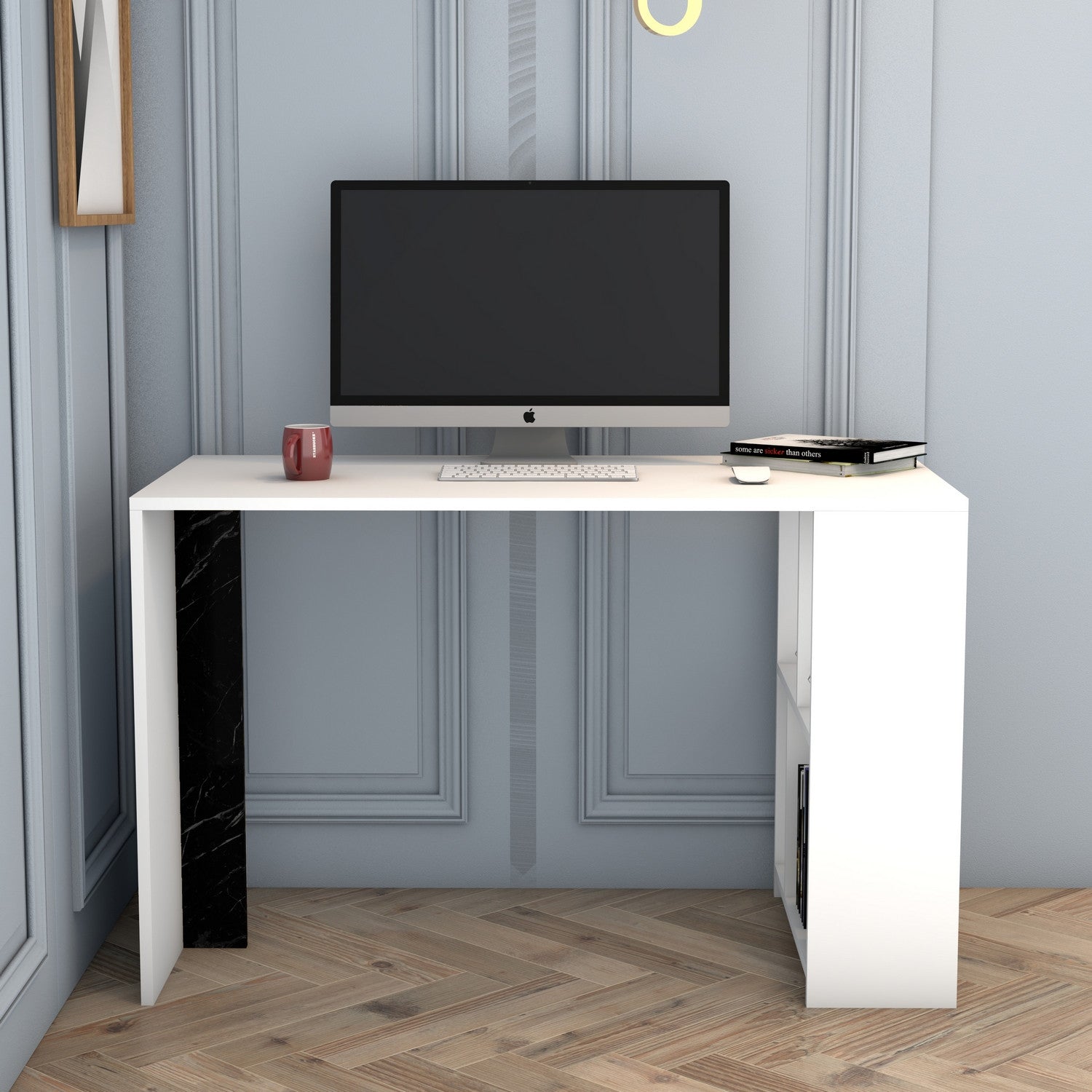 Radni stol Lima - White, Black Marble | AG-vitahome.hr