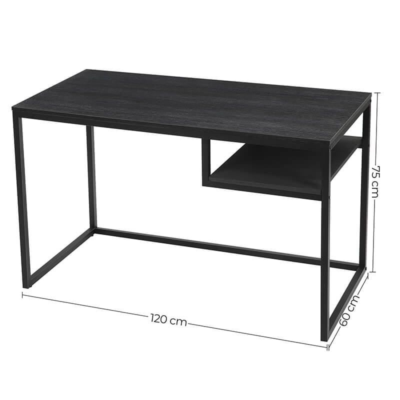 Radni stol, moderan Računalni stol 120 x 60 x 75 cm, crni | Vasagle-vitahome.hr