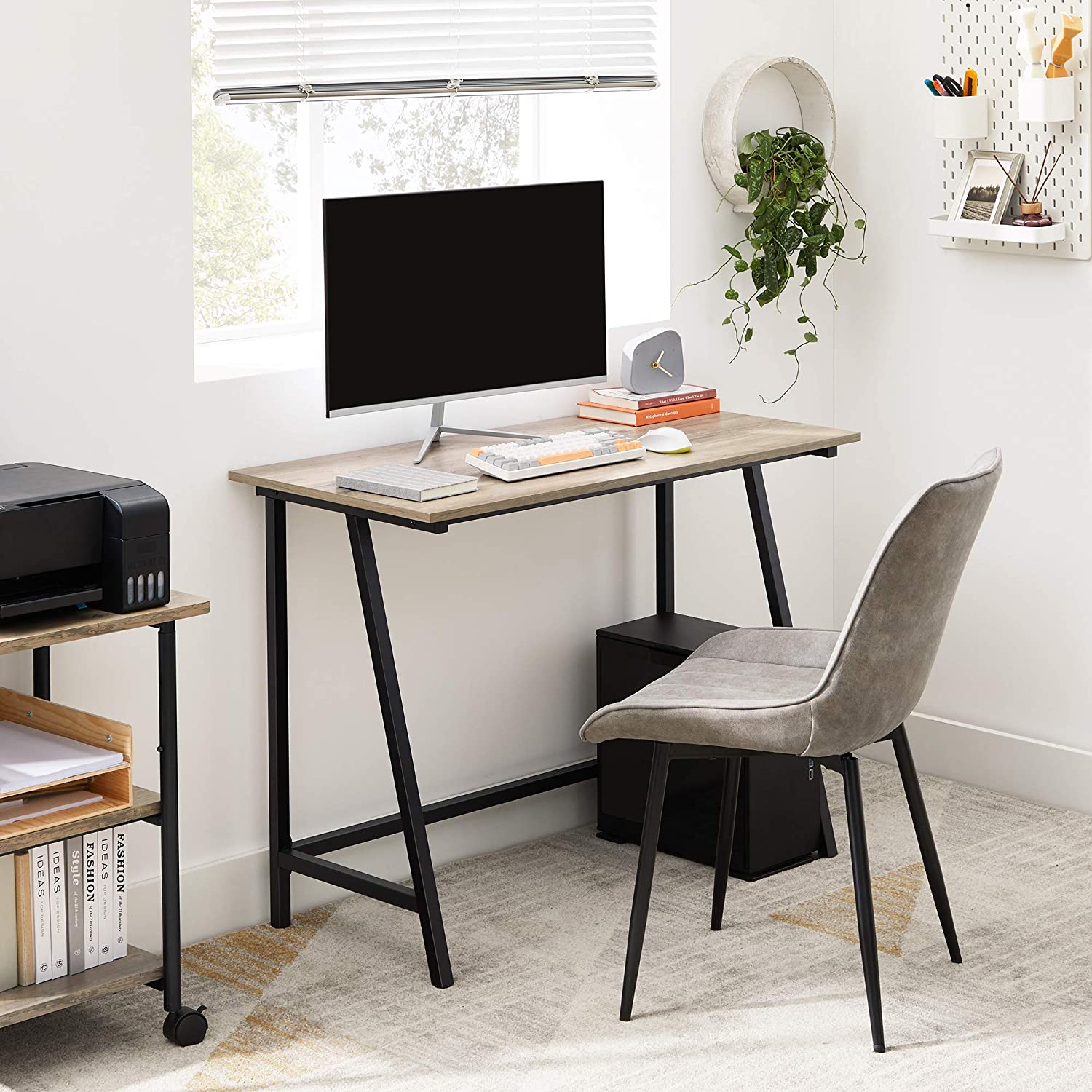 Radni stol, računalni stol 100 x 50 x 75 cm sivo i crno | Vasagle-vitahome.hr