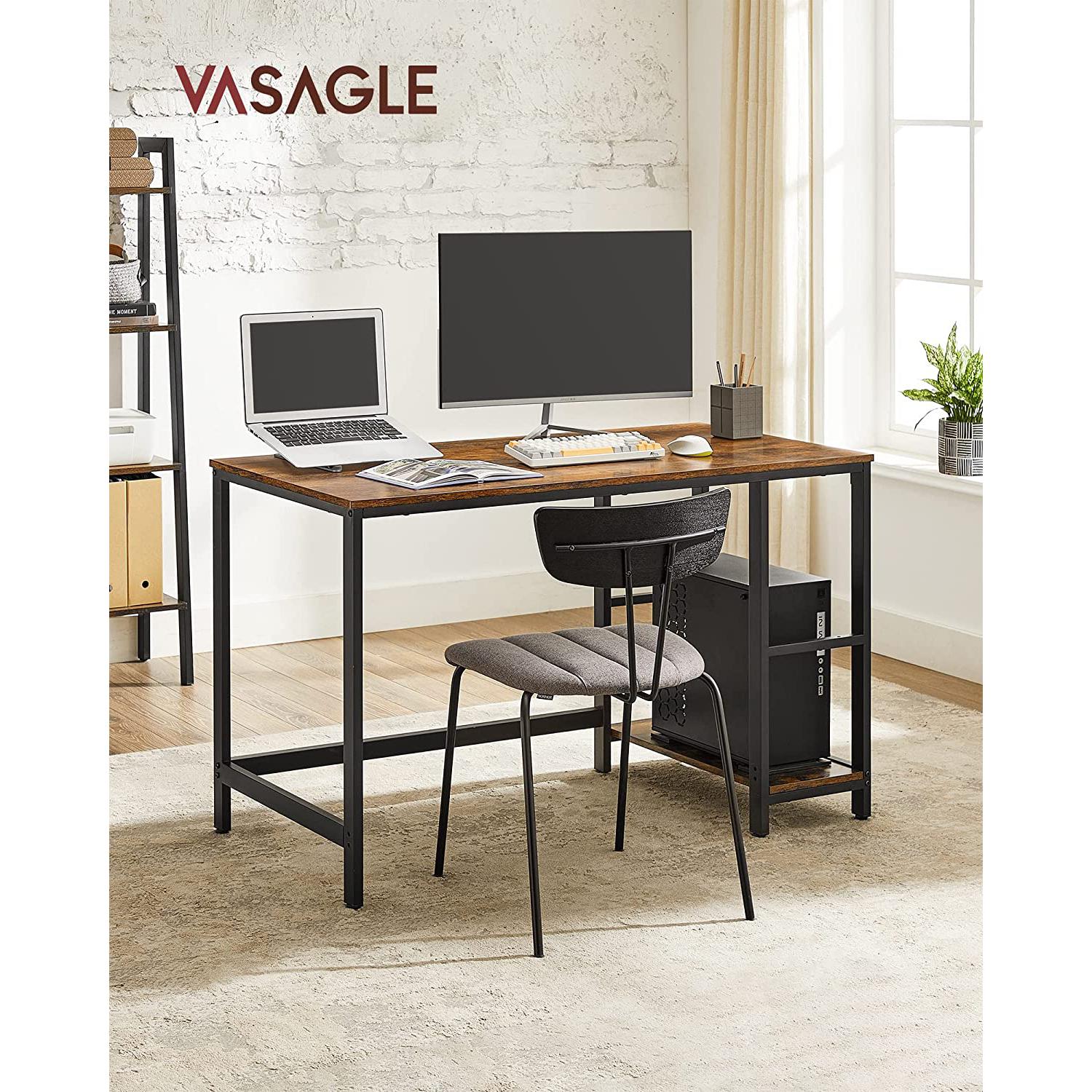 Radni stol, računalni stol s 2 police s lijeve ili desne strane 120 x 60 x 75 cm | Vasagle-vitahome.hr