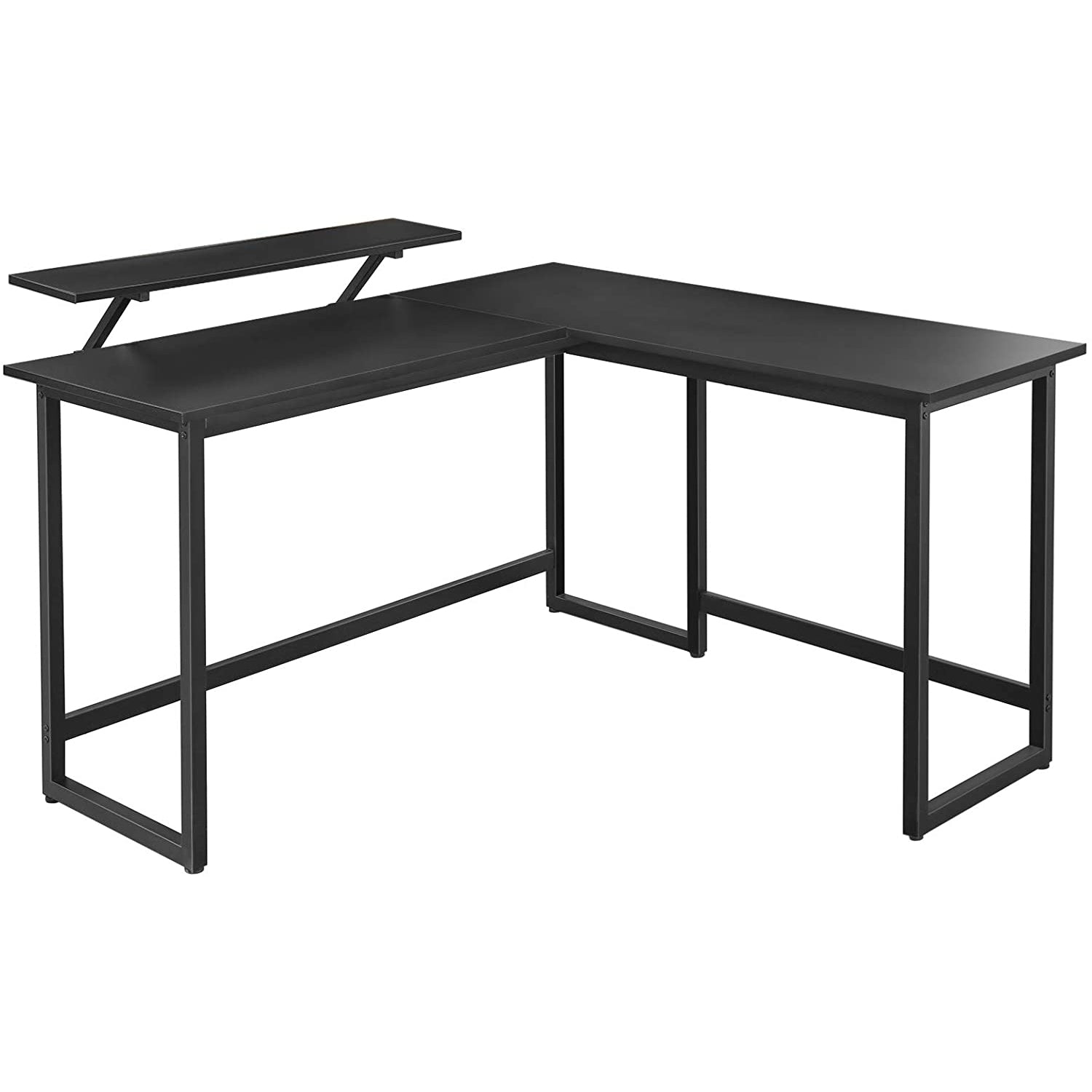 Radni stol, računalni stol u obliku slova L sa stalkom za monitor 140 x 130 x 89 cm | Vasagle-vitahome.hr