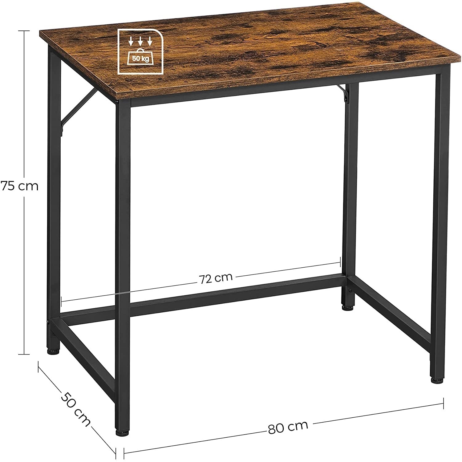 Radni stol, računalni stol, uski uredski stol, 80 x 75 x 50 cm-Vasagle-Vita Home
