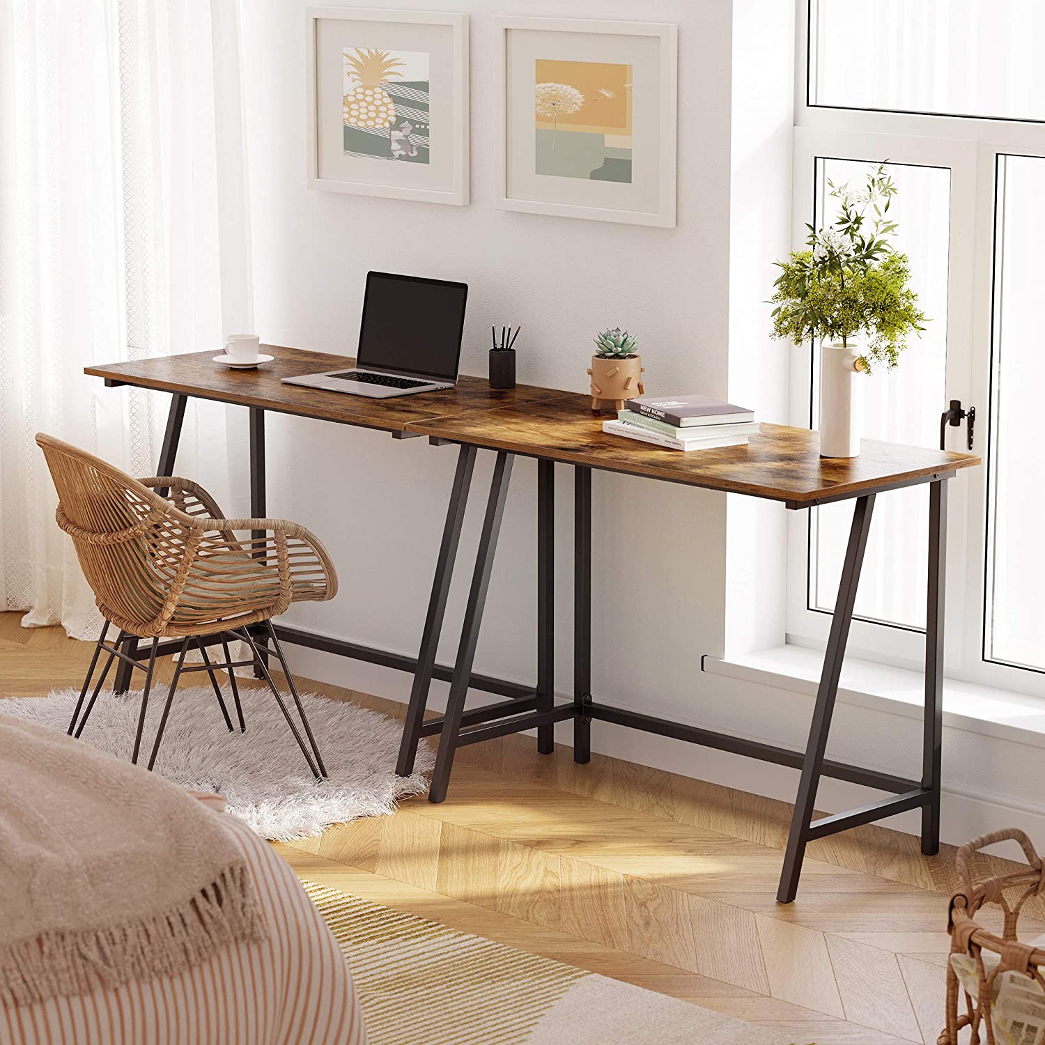 Radni stol, rustikalni računalni stol 100 x 50 x 75 cm | Vasagle-vitahome.hr