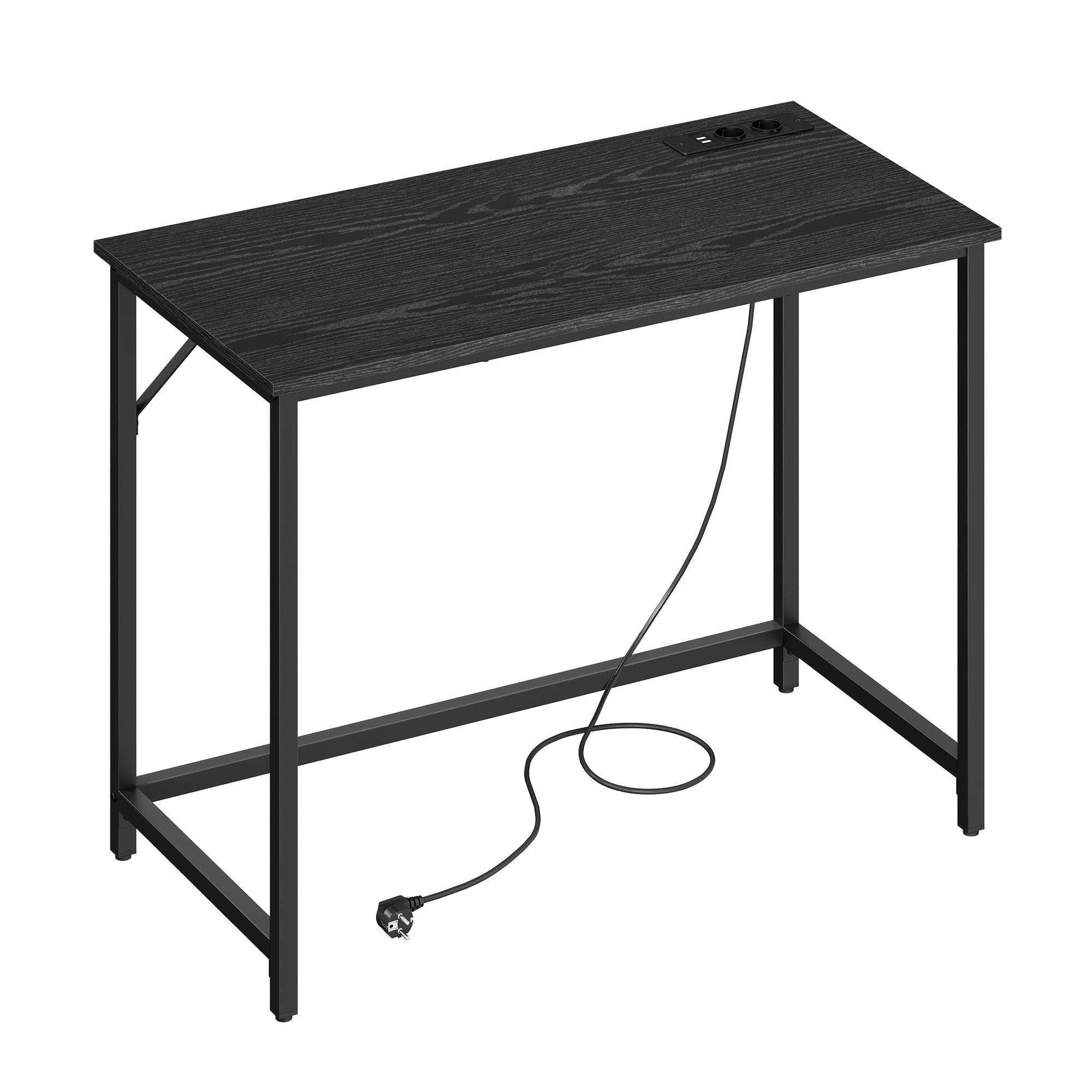 Radni stol s podesivom LED rasvjetom i utičnicom, 50 x 100 x 76 cm, crne boje | VASAGLE-vitahome.hr