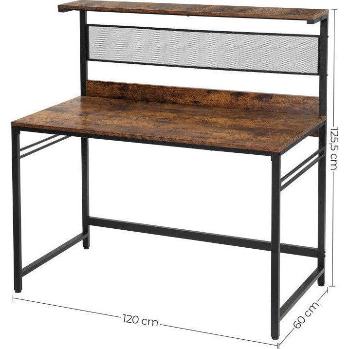 Radni stol s policom za knjige 120x60x125,5 cm | Vasagle-vitahome.hr