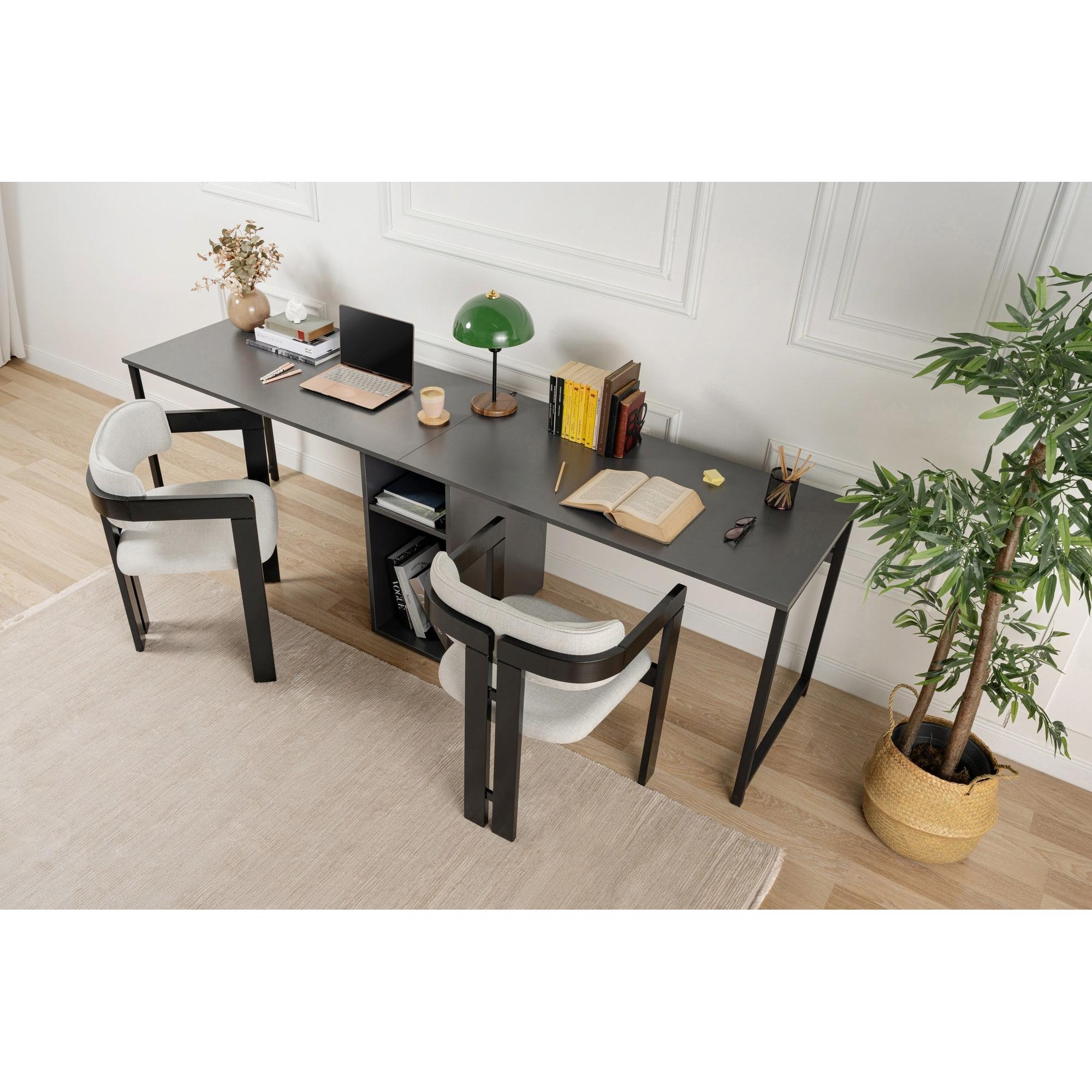 Radni stol Twin Study Desk - Anthracite, Black | AG-vitahome.hr