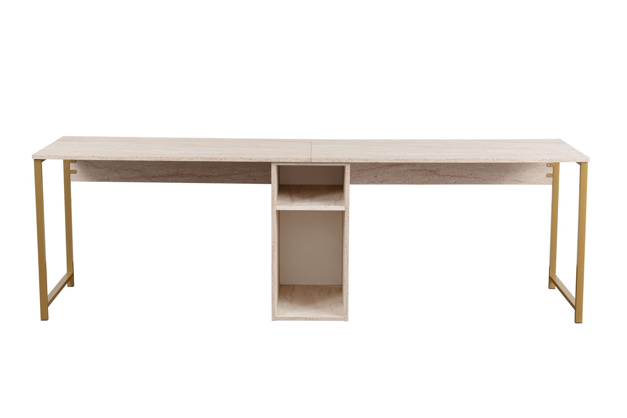 Radni stol Twin Study Desk - Travertine, Gold | AG-vitahome.hr