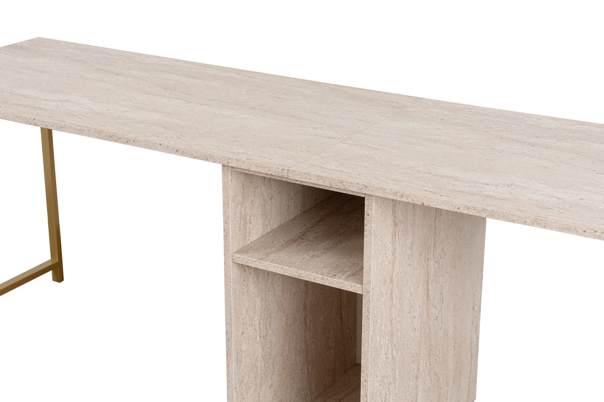 Radni stol Twin Study Desk - Travertine, Gold | AG-vitahome.hr